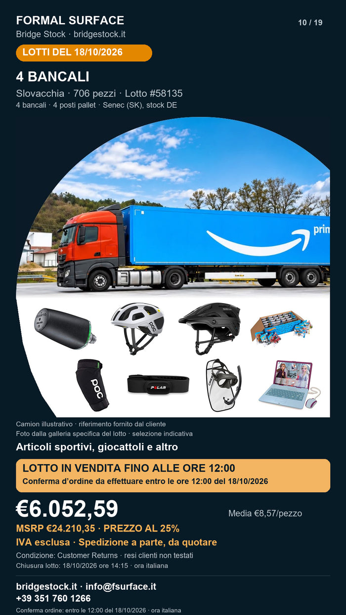 Lotto Amazon 58135 del 18/10/2026
