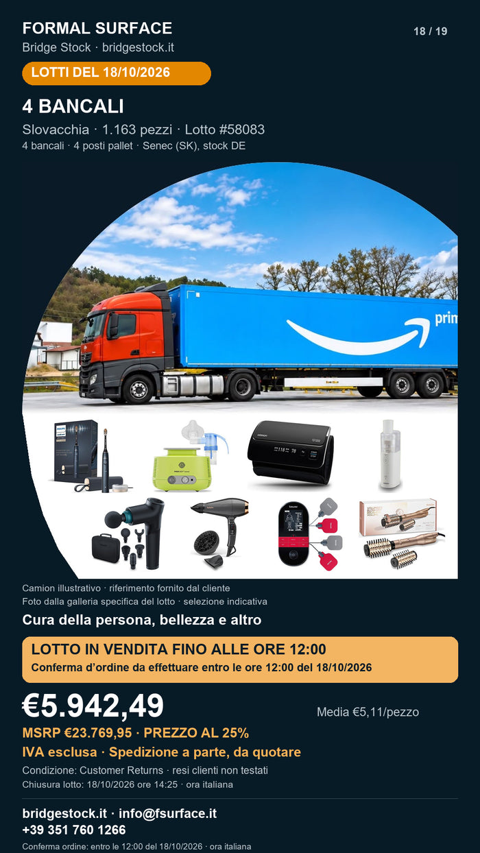 Lotto Amazon 58083 del 18/10/2026