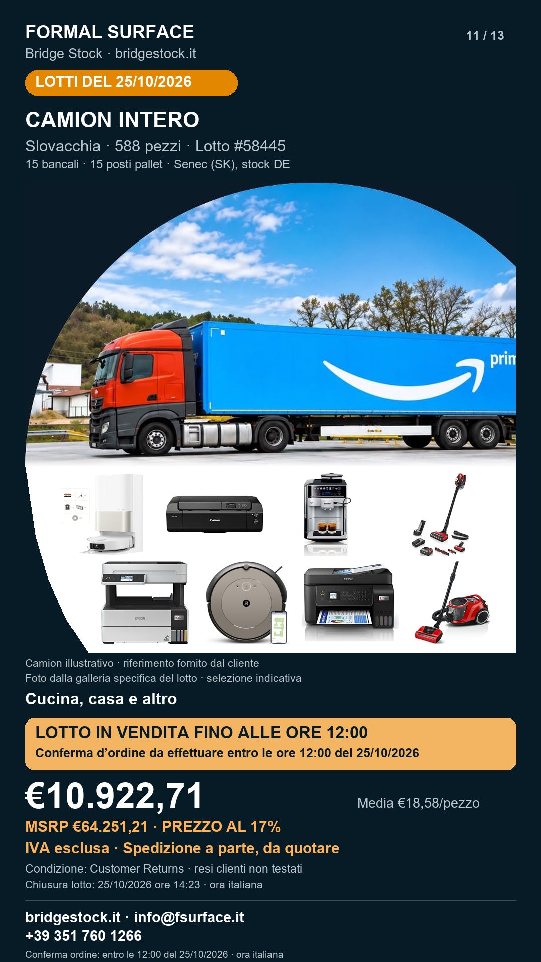 Lotto resi Amazon cucina, casa – camion intero, 588 pezzi – #58445