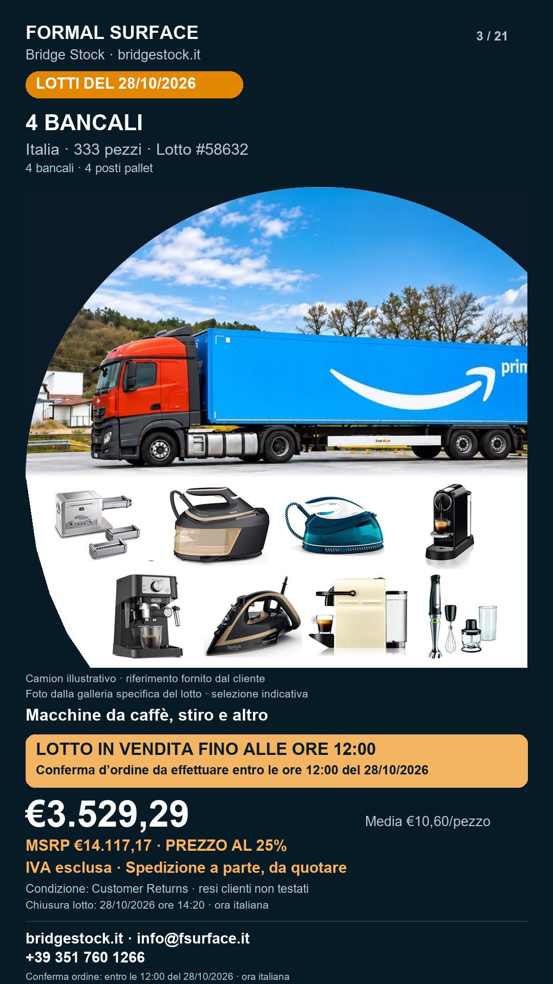 Scheda lotto 58632 del 28/10/2026