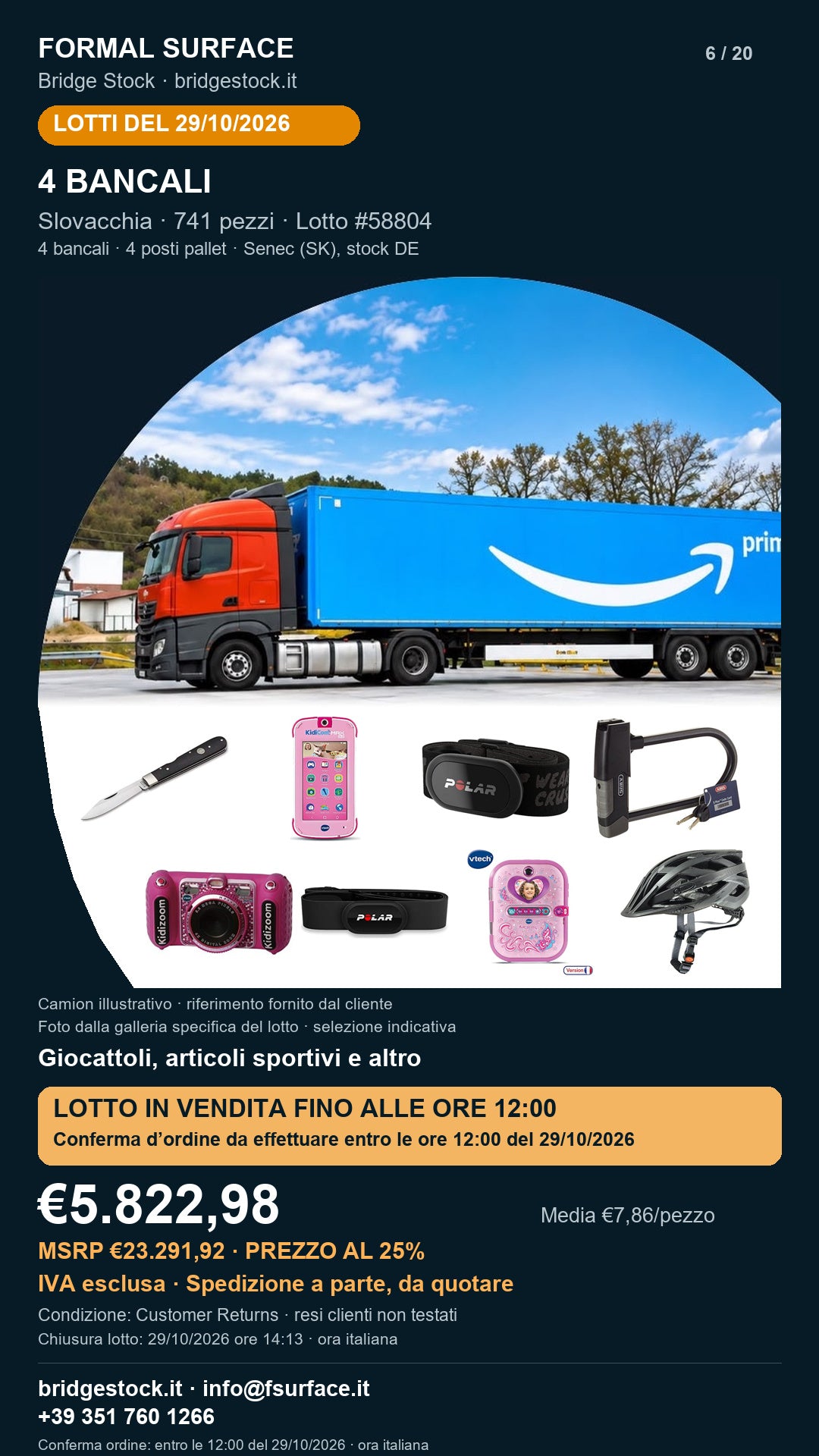 Scheda lotto 58804 del 29/10/2026