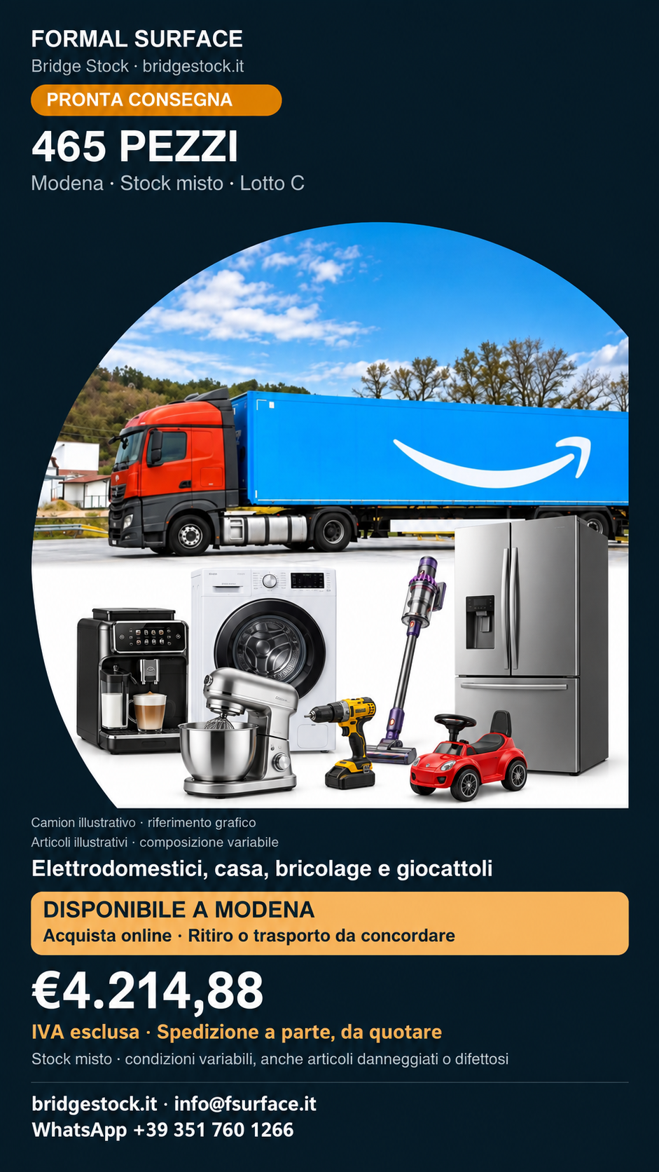 Stock misto Amazon e retail – 465 pezzi – Modena – Lotto C — immagine illustrativa