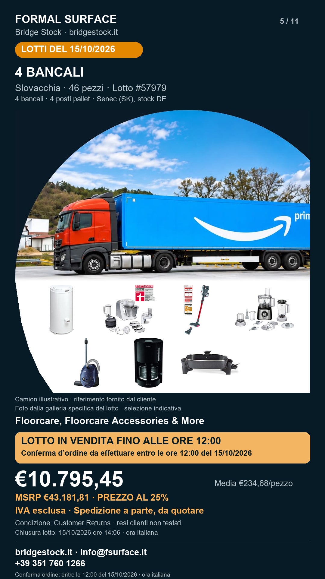 Lotto 57979 del 15 ottobre 2026 – Floorcare, Floorcare Accessories & More