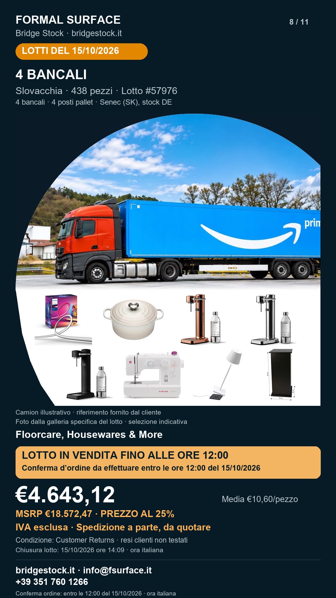 Lotto 57976 del 15 ottobre 2026 – Floorcare, Housewares & More