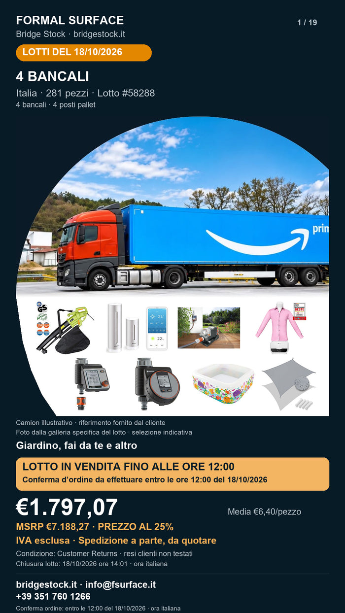 Lotto Amazon 58288 del 18/10/2026