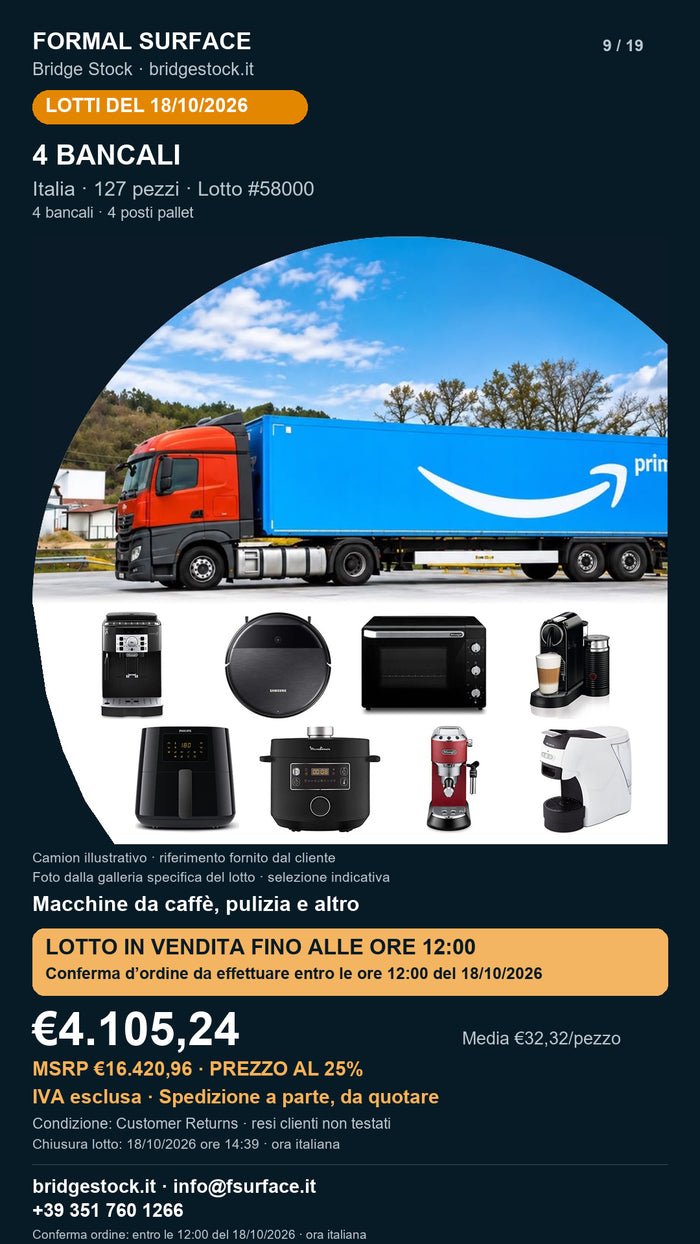 Lotto Amazon 58000 del 18/10/2026