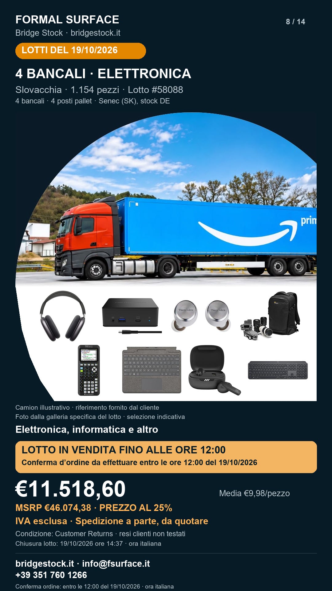 Lotto Amazon 58088 del 19/10/2026