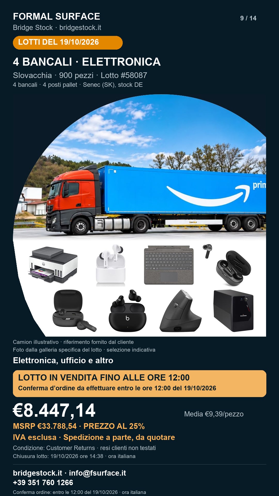 Lotto Amazon 58087 del 19/10/2026