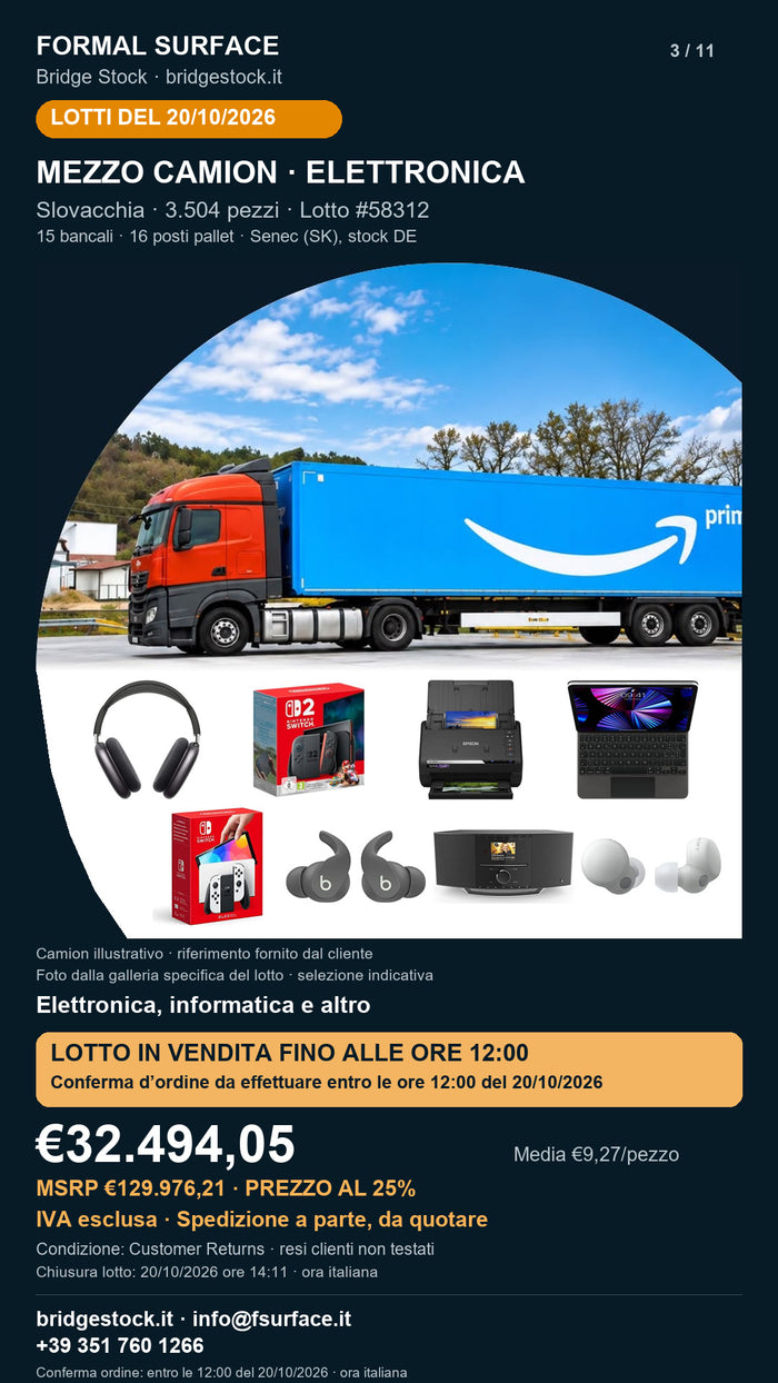 Lotto Amazon 58312 del 20/10/2026