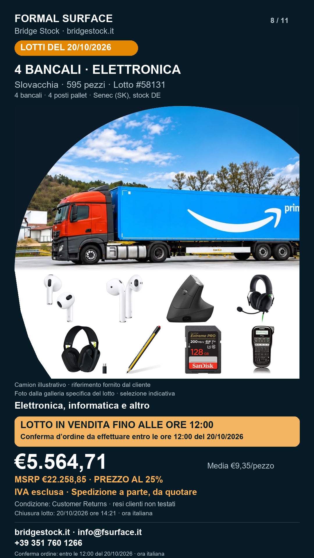 Lotto Amazon 58131 del 20/10/2026