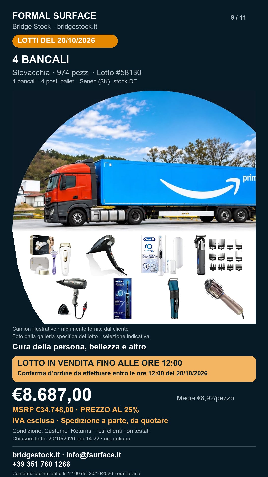 Lotto Amazon 58130 del 20/10/2026