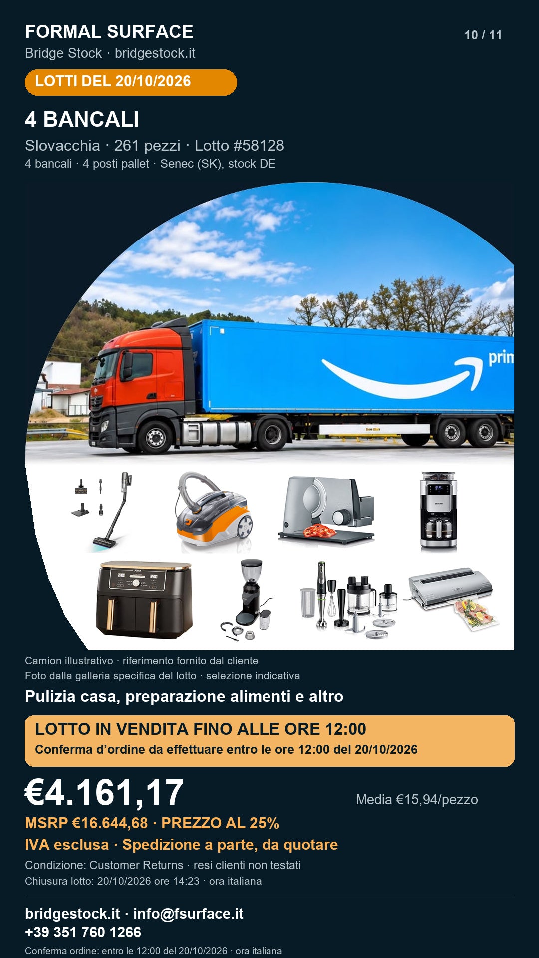 Lotto Amazon 58128 del 20/10/2026