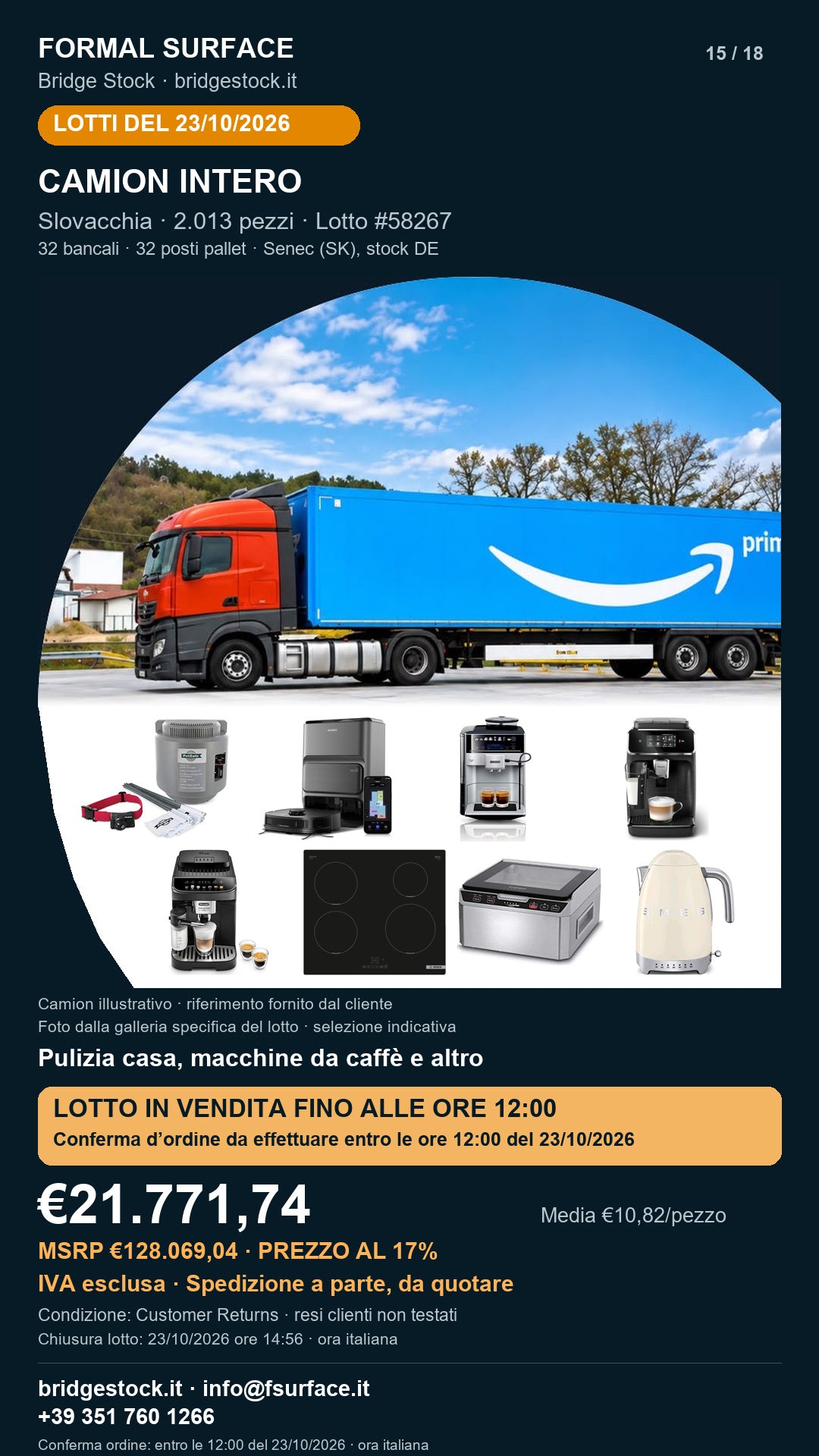 Lotto resi Amazon pulizia casa, macchine da caffè – camion intero, 2013 pezzi – #58267