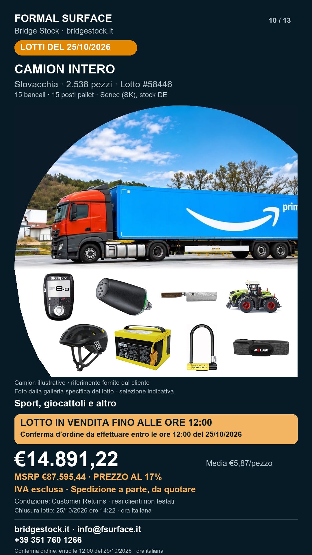 Lotto resi Amazon sport, giocattoli – camion intero, 2538 pezzi – #58446