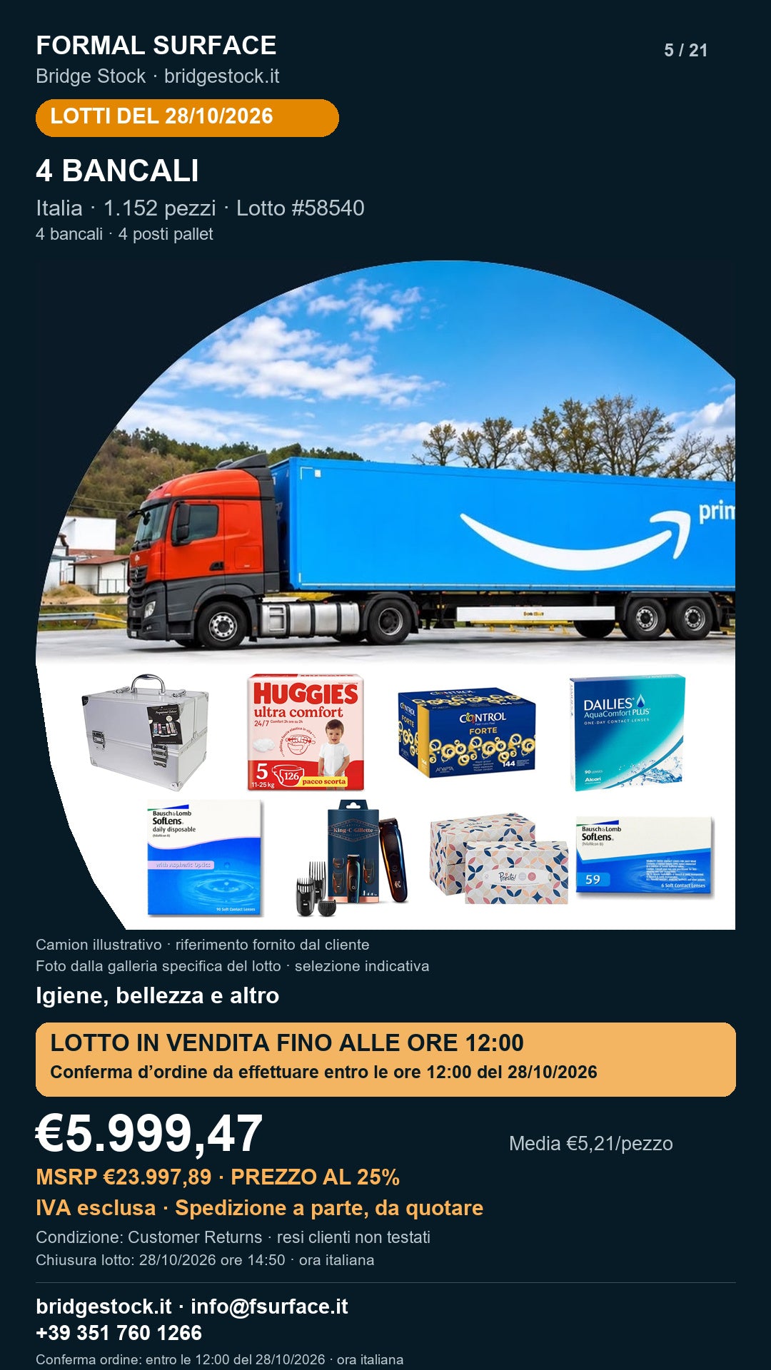 Scheda lotto 58540 del 28/10/2026