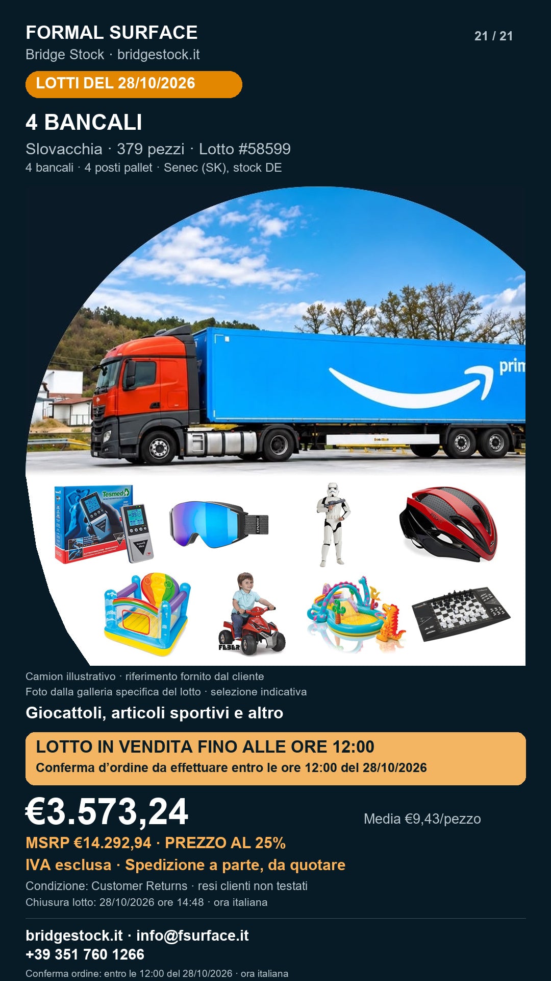 Scheda lotto 58599 del 28/10/2026