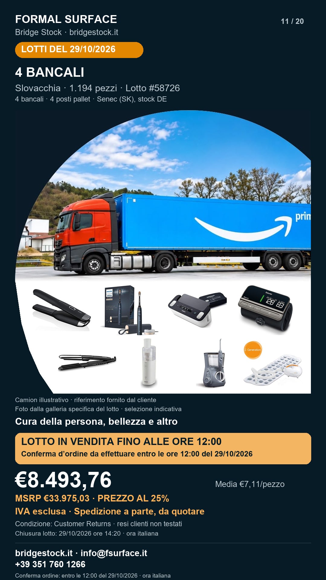 Scheda lotto 58726 del 29/10/2026
