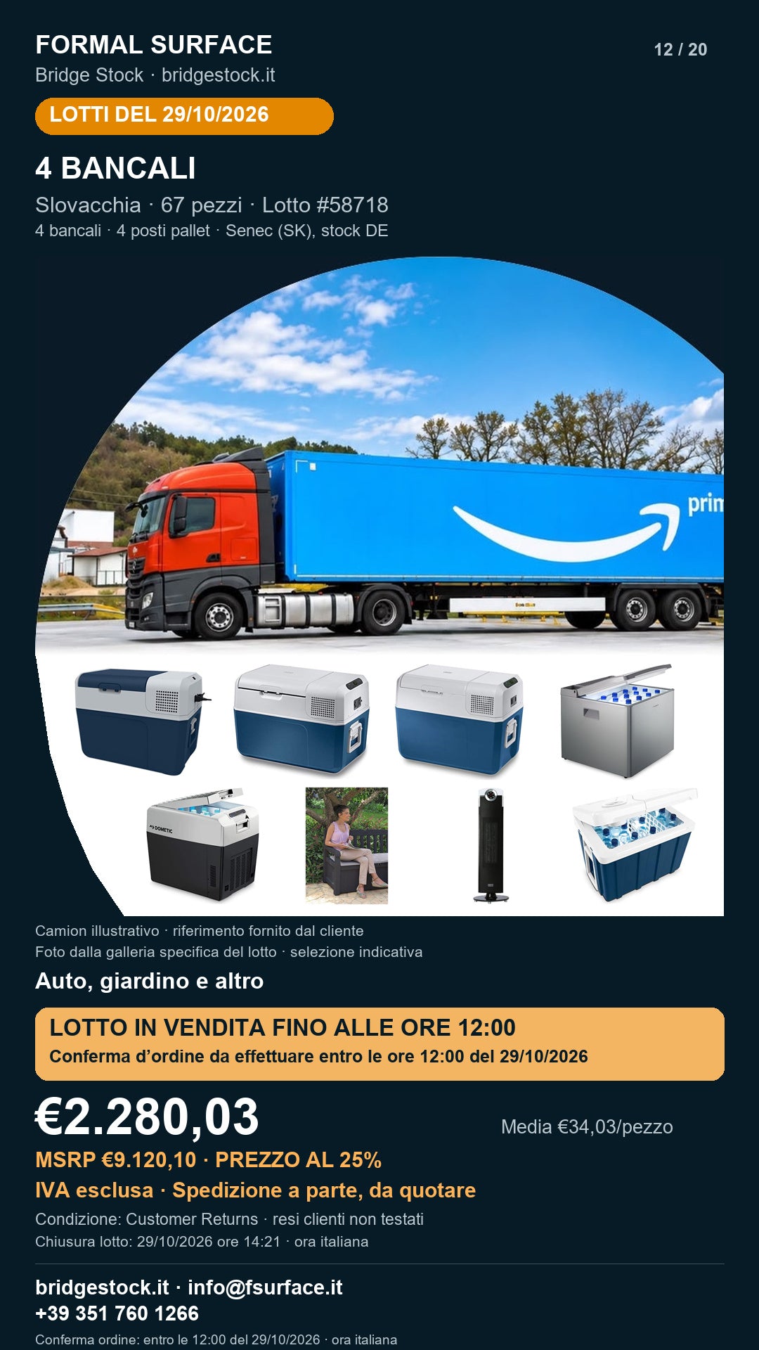 Scheda lotto 58718 del 29/10/2026