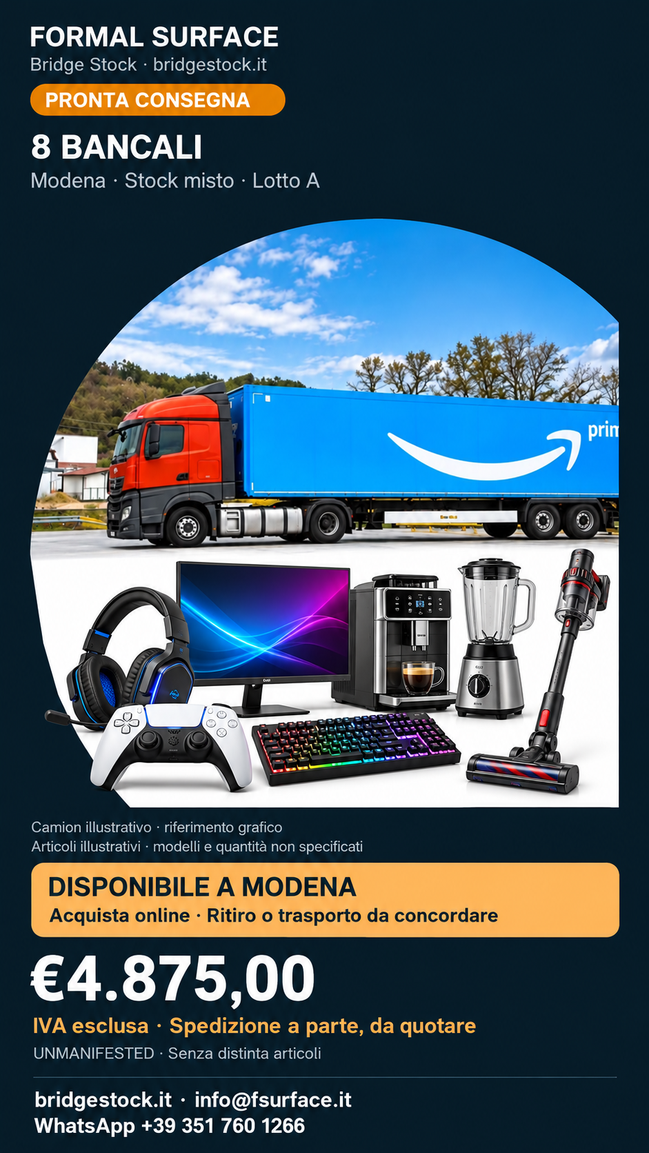 Stock misto UNMANIFESTED – 8 bancali – Modena – Lotto A — immagine illustrativa